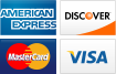 We accept American Express, Discover, MasterCard and Visa.